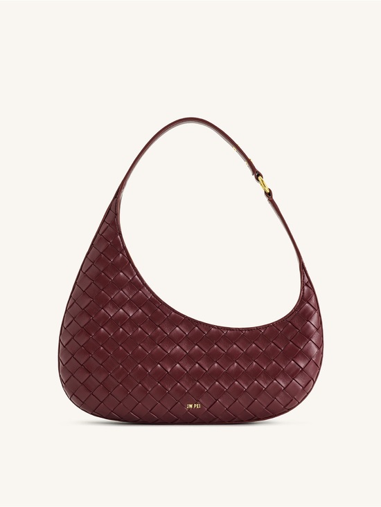 JW PEI Handbags - NWOT JW PEI Woven Crescent Shoulder Bag - Deep Burgundy